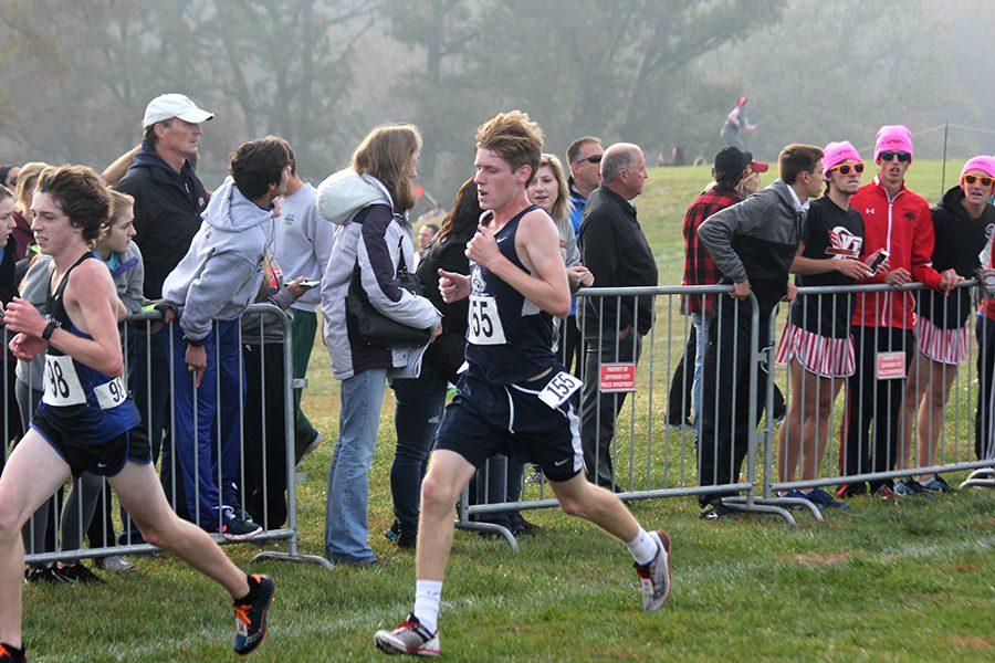 Senior captain Wilson Rosner tries to catch up to runner in front of him.
