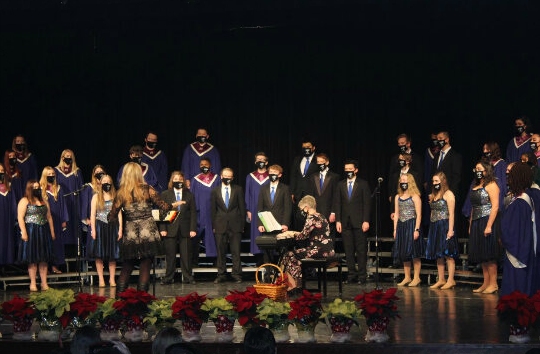 Choir performs at their winter concert.