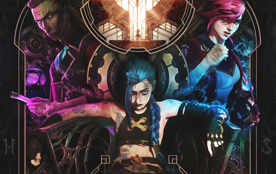 Promotional art of Silco, Jinx and Vi for the Arcane Immersive Experience by Secret Cinema