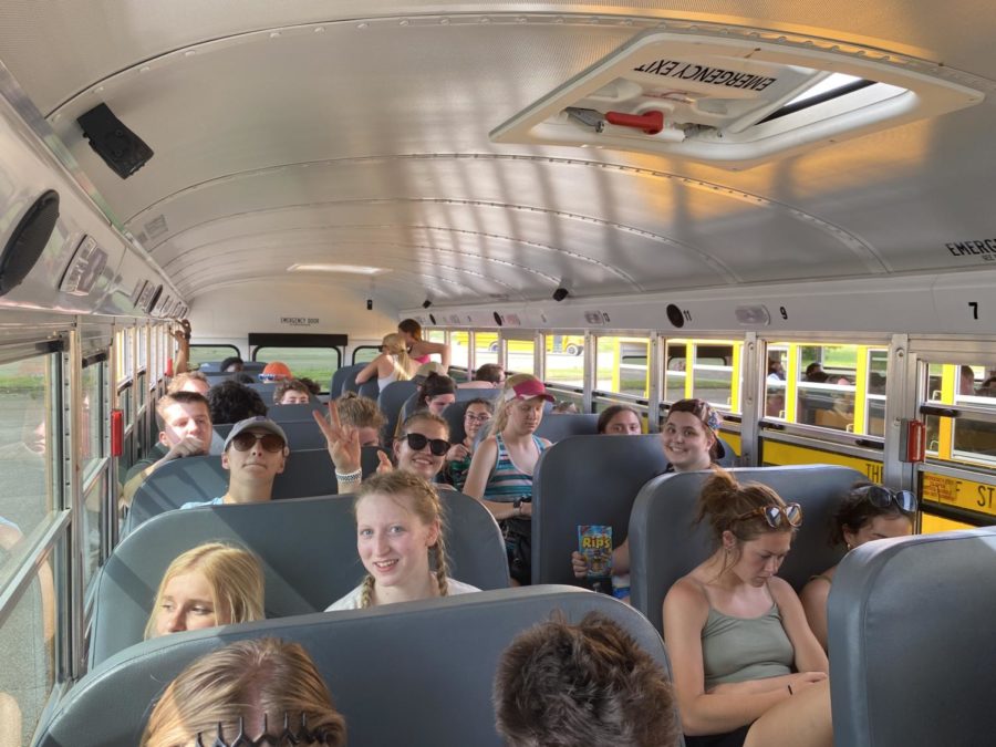 Seniors on the bus, ready to leave