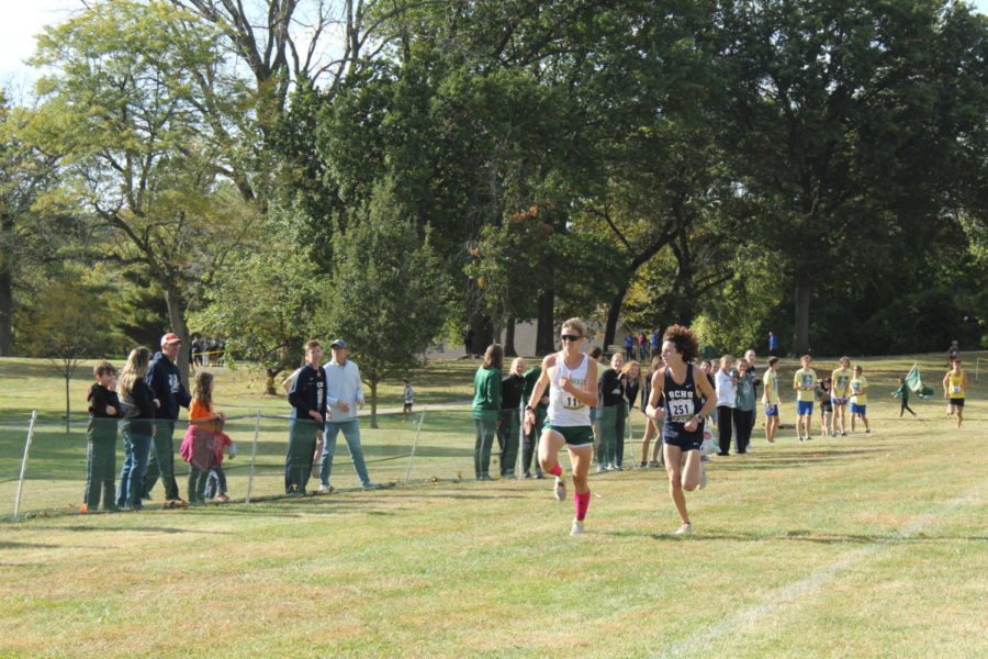 Nate Maples races towards the finish line on Oct. 14