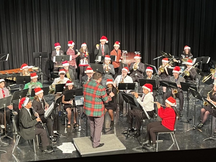 The band plays Christmas songs on Dec. 9