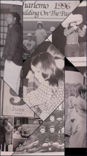 A retrograde mosaic compiled from archives of St. Charles High yearbooks 