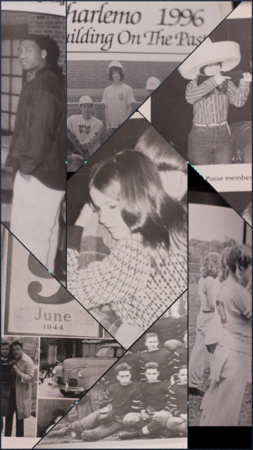 A+retrograde+mosaic+compiled+from+archives+of+St.+Charles+High+yearbooks+