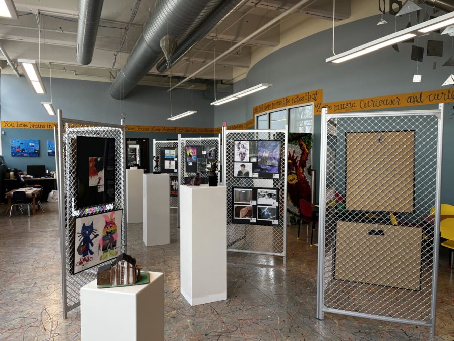 Artwork stands on display at the Foundry Art Centre