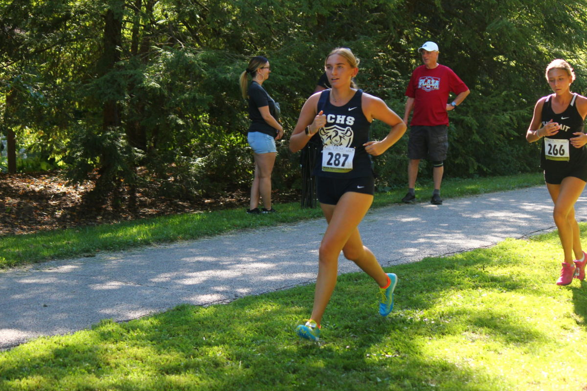 Keeley Lauer runs during the Sept 1st Cross Country Race