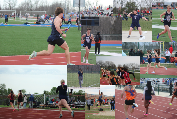 Collage from track meet at North Point High School