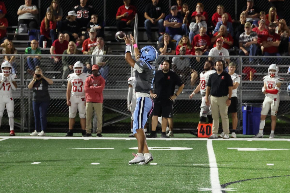 Jordan Rowe after the snap during the Homecoming Football Game