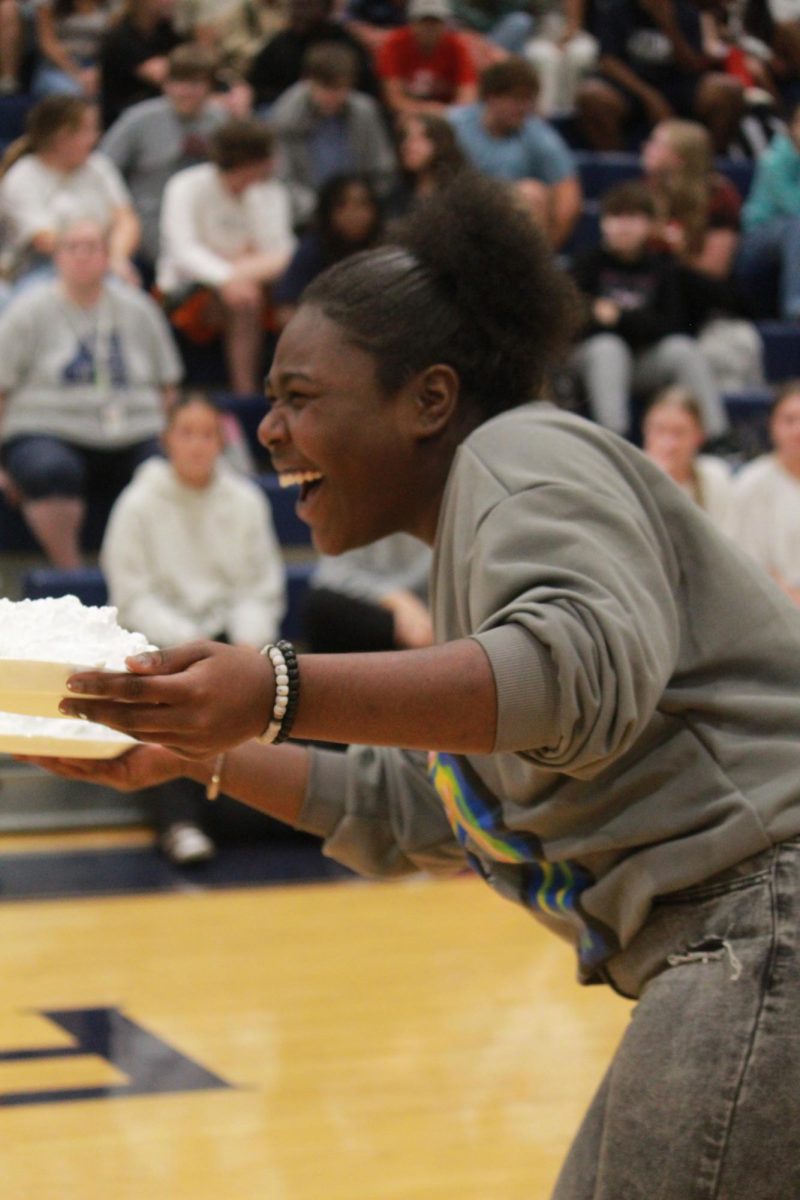 Student Laughing during assembly