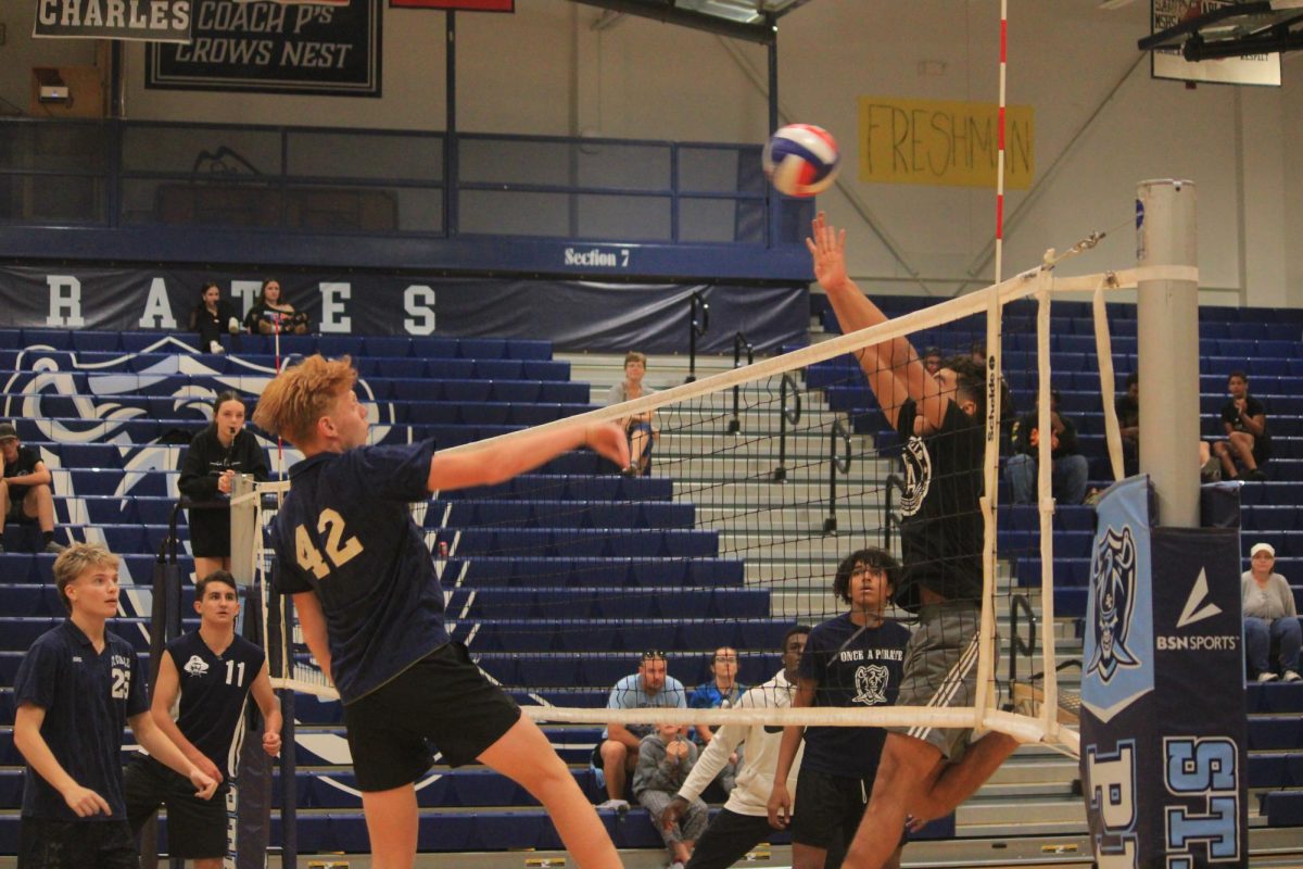 Zach Rohlfing going up for the spike during PowderBuff