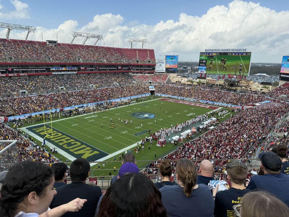 Looking over the field of the Raymond James Stadium