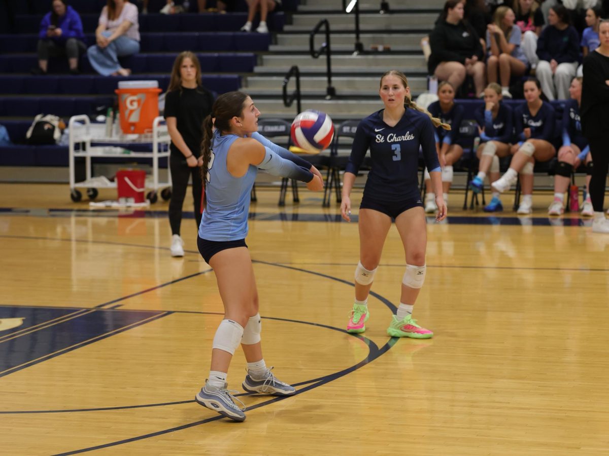 Lilly Bott passing the ball to the setter