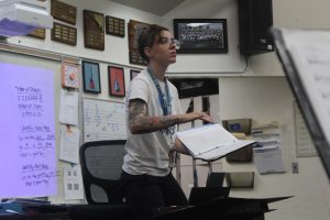 Dinah Hotz conducting the band.
