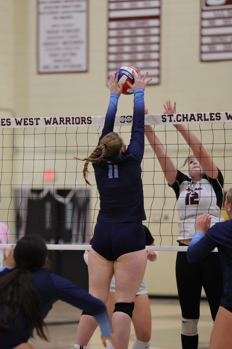 Violet Lewis gets a single block.