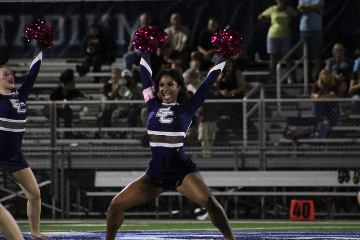 McKenzie Davis hits her pose in the danceline halftime performance.