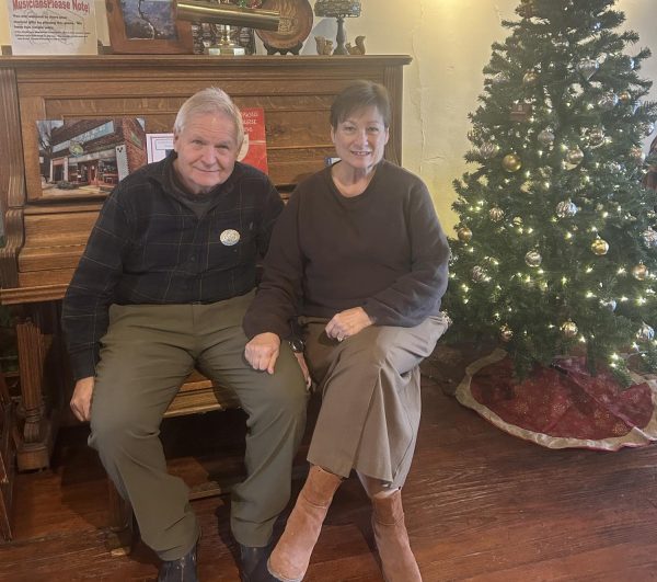 Miss Hunter and her husband in the Crooked Tree.