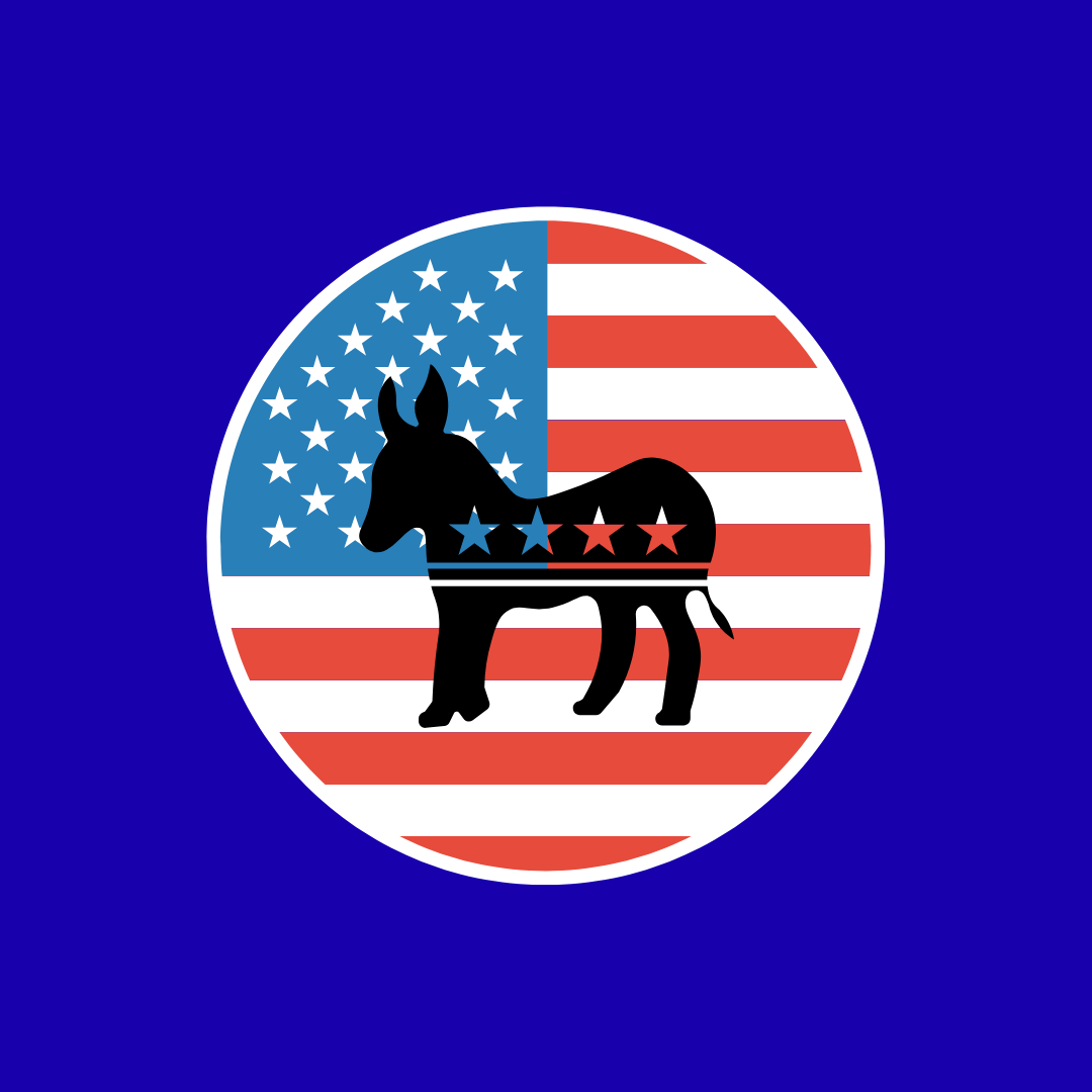 Canva Graphic of the Democrat Donkey.