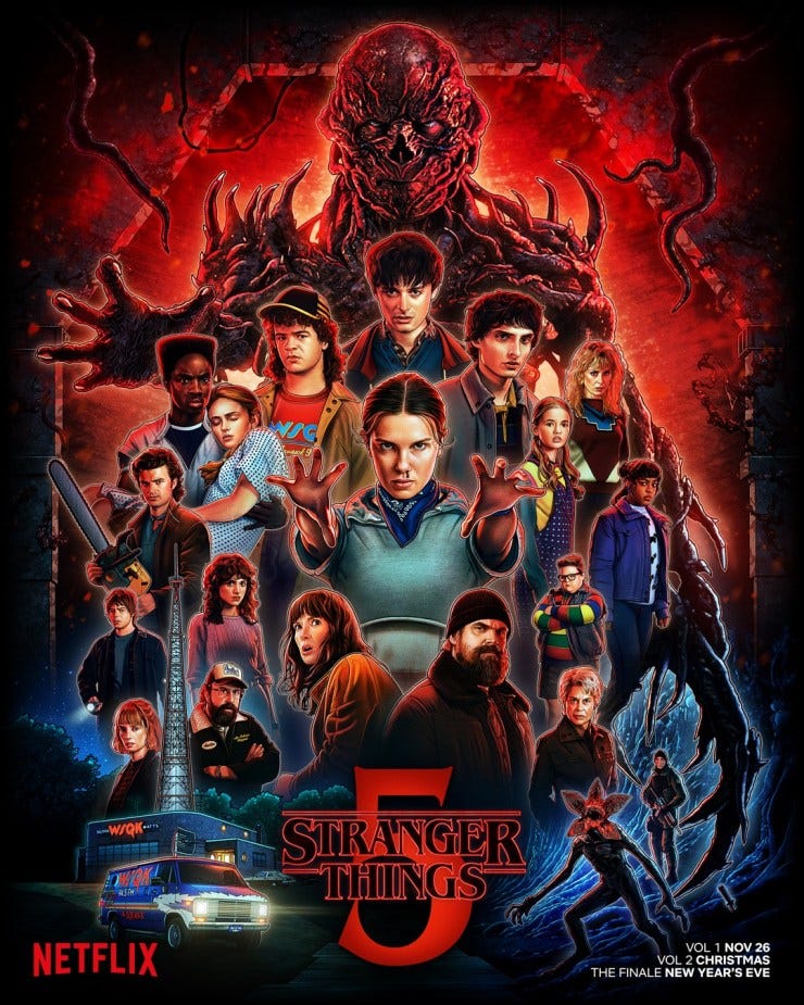 Stranger Things promotional poster for season 5 release.