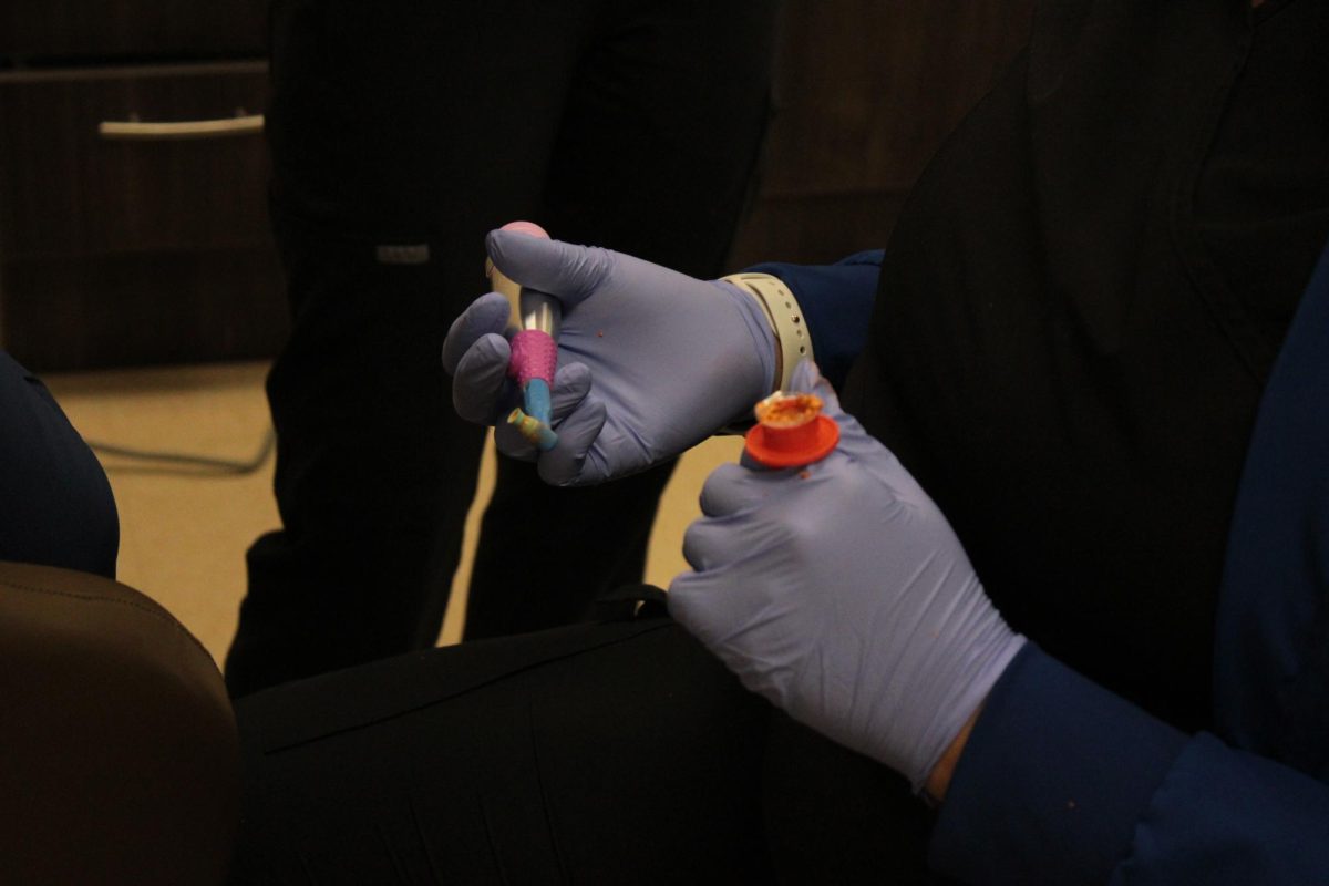 Student with prophy set up