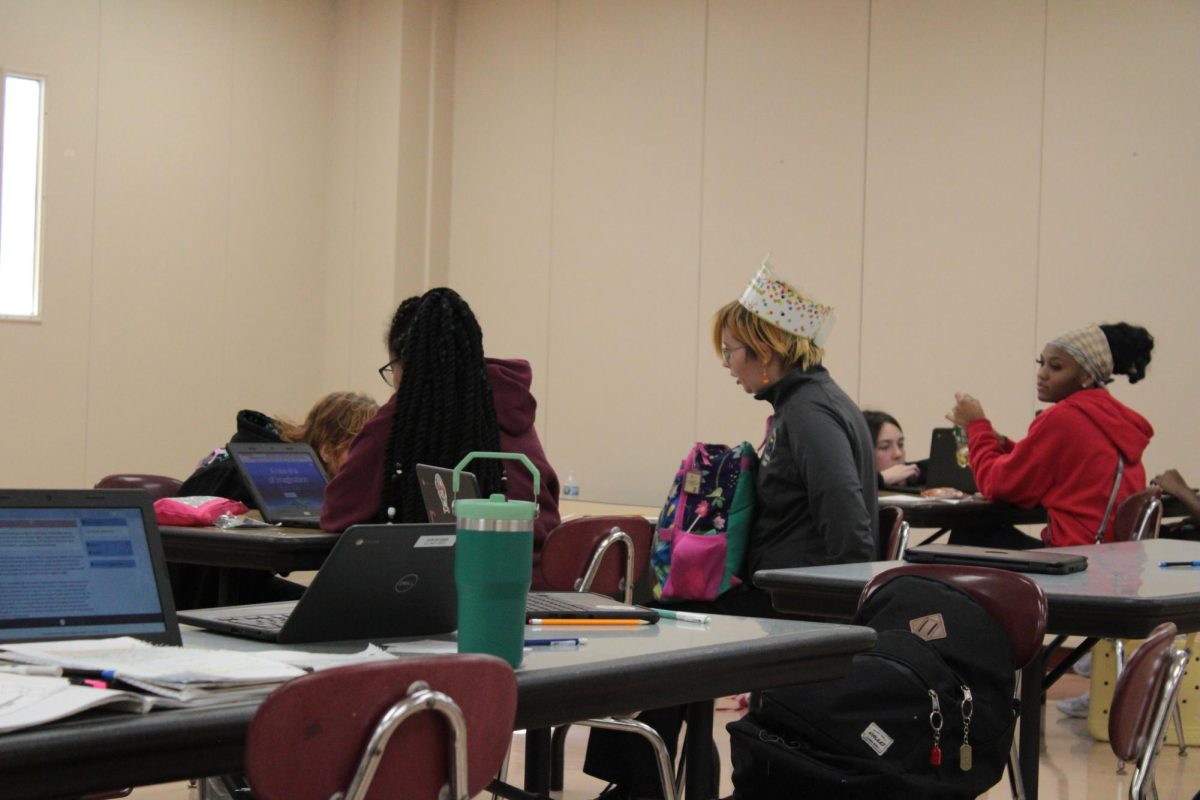 Early education students working in class
