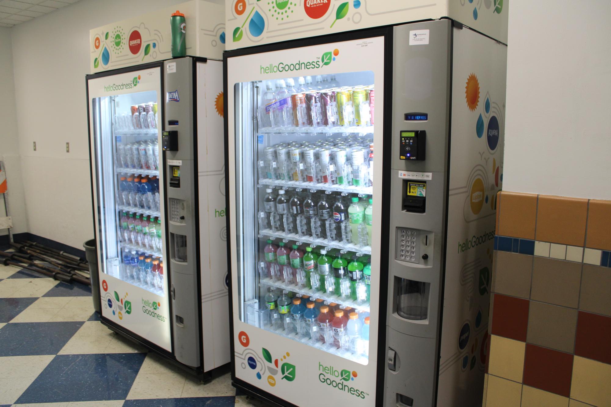 New drinks featured at the vending machines.