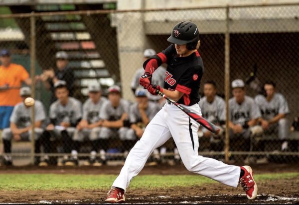  Austin Forney's first game at Hawaii Hilo University against CHUO University of Japan. This team won college world series of Japan. (courtesy Austin Forney)