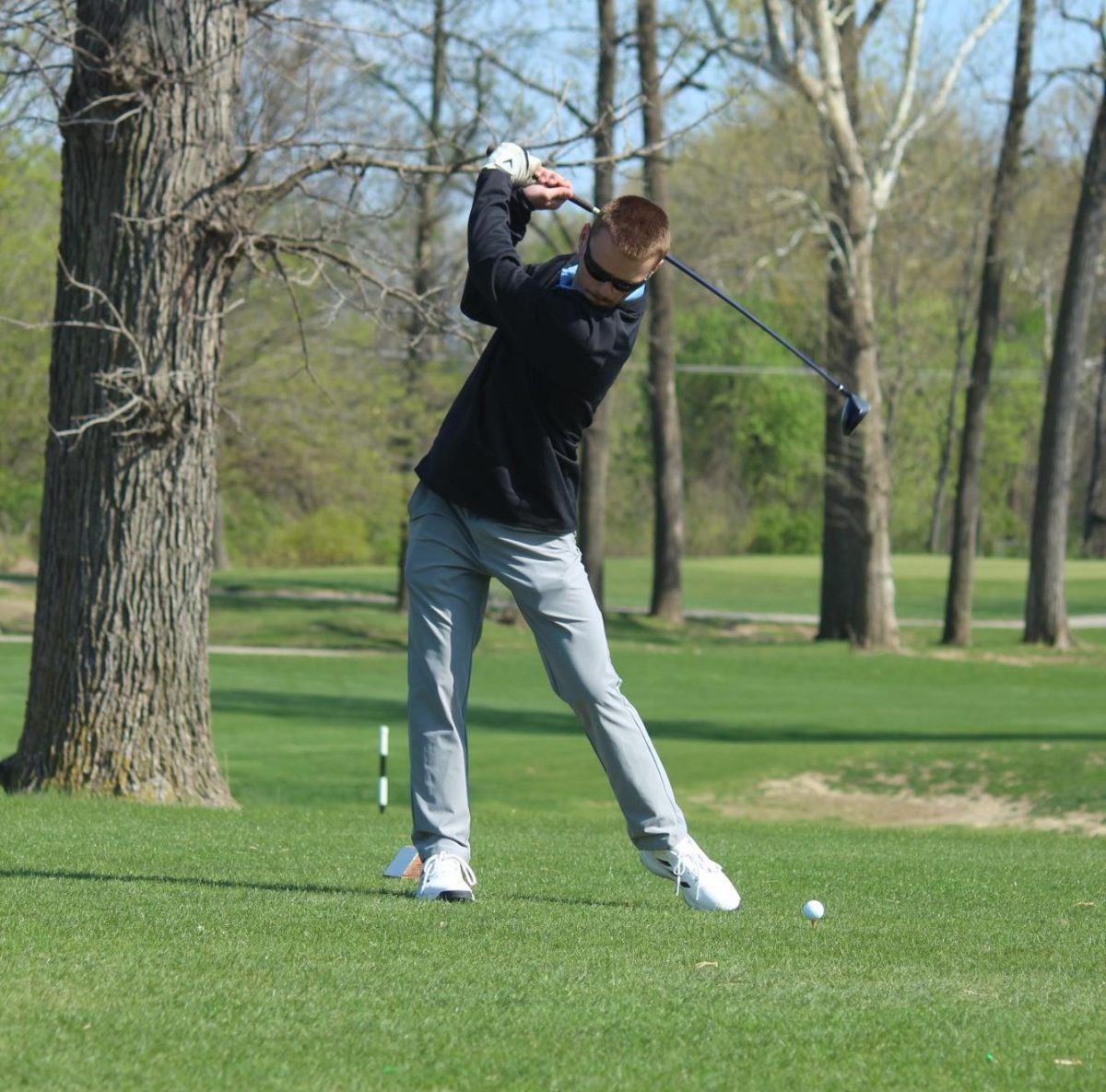 Hudson Bomerschein gets ready to hit the golf ball. (Candice Hill)