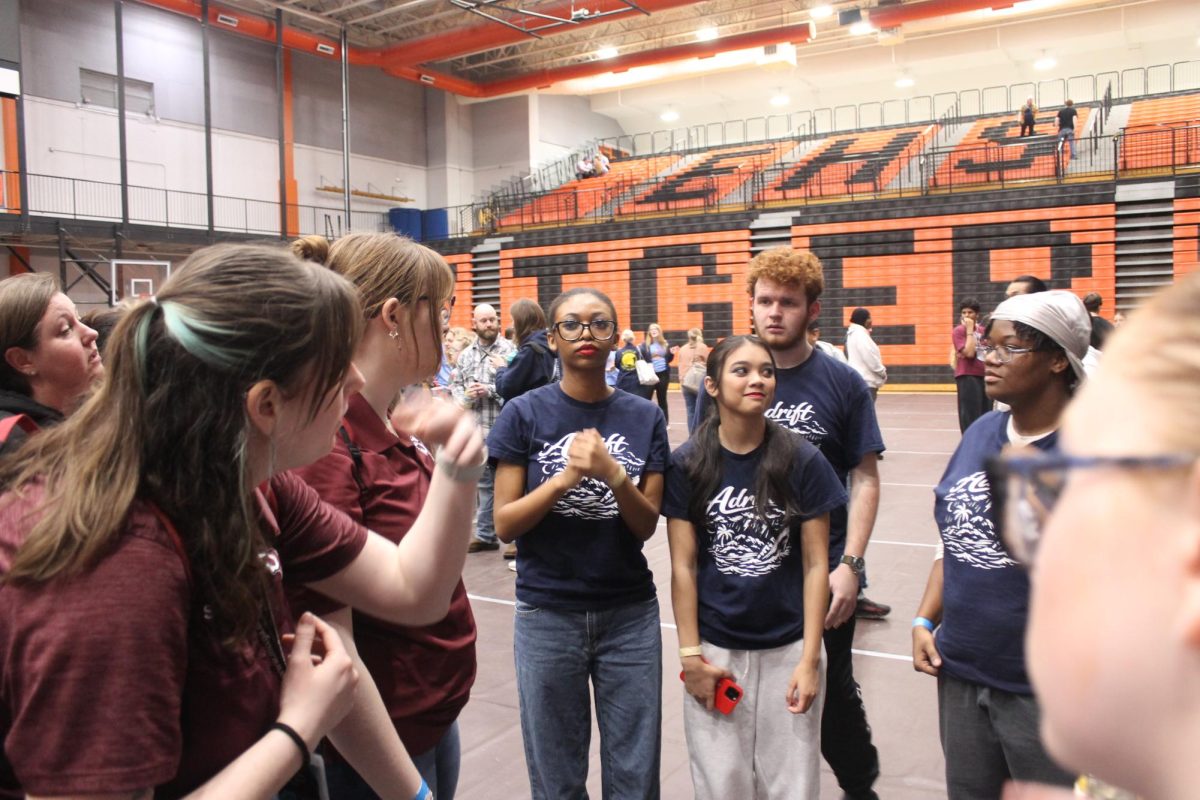 St. Charles United Winter Guard circled up after awards.