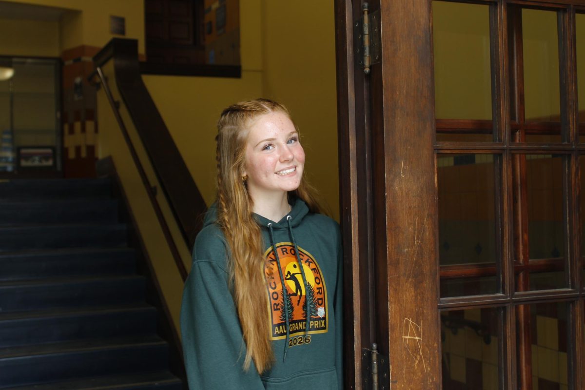 Ava Rosener, a member of the track team and a club volleyball player.