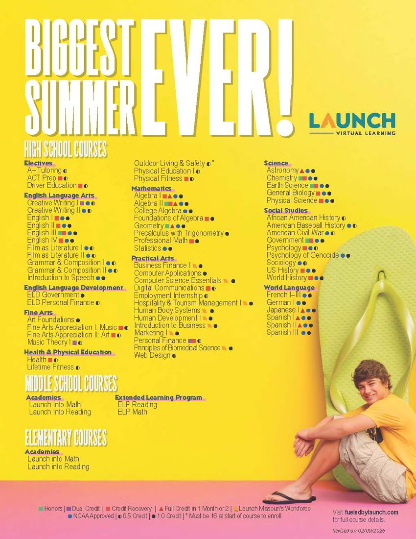 Summer classes offered through Launch Virtual Learning (courtesy Launch)